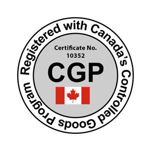 Registered with Canada's Controlled Goods Program logo
